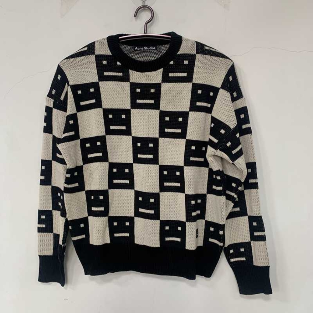 ACNE black and white crew neck sweater